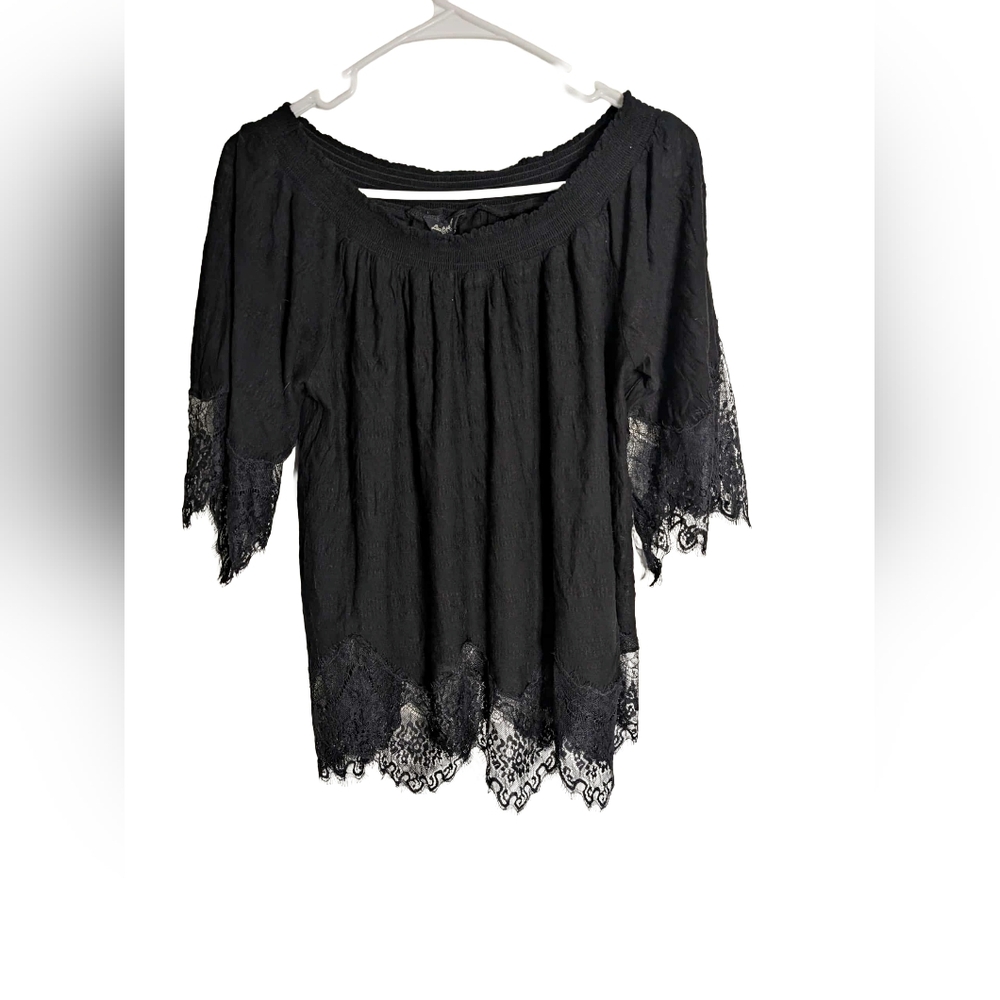 Lucky Brand Black Lace Women's Blouse